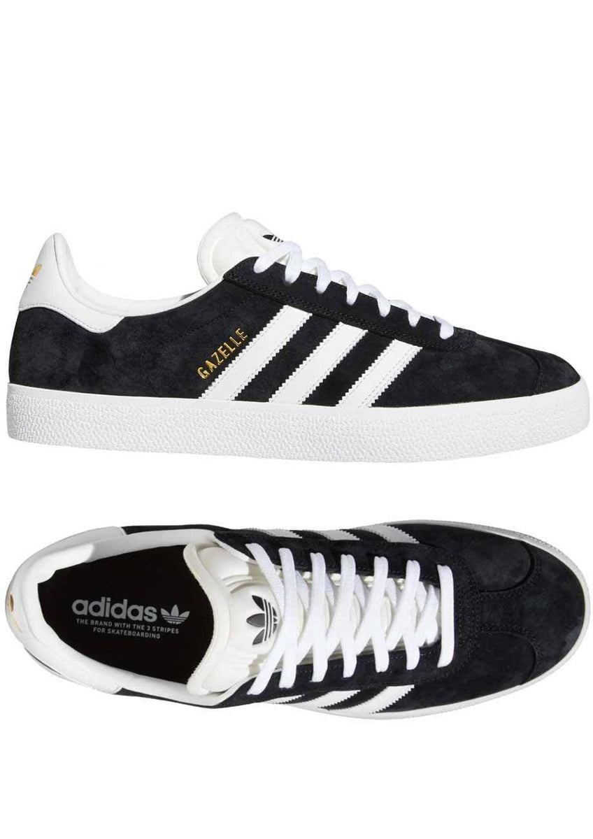 Adidas Skateboarding Gazelle ADV Black White Gold Schuh – Freedom Skateshop