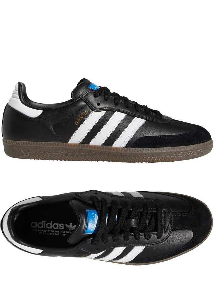Adidas Skateboarding Samba ADV Black White Gold Shoe Freedom Skateshop Adidas Skateboarding Samba ADV Black White Gold Shoe Freedom Skateshop