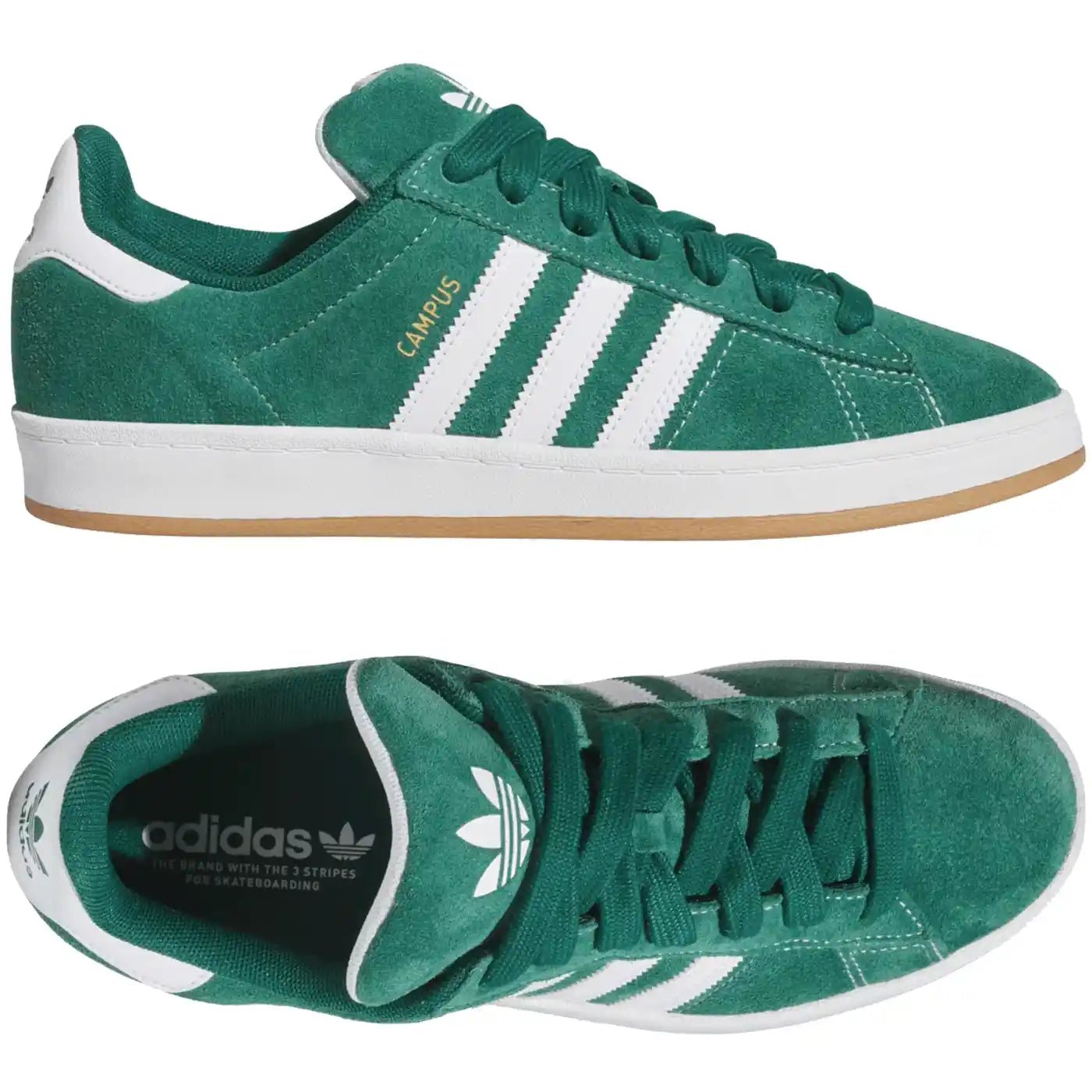 Adidas Skateboarding Campus ADV Shoe Collegiate Green Cloud White