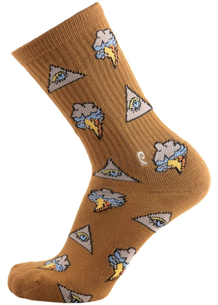 Psockadelic - Psockadelic Eye Cloud Socken Braun
