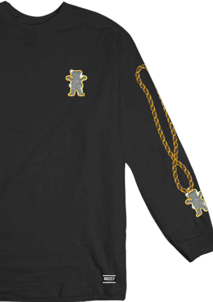 Grizzly Chain Longsleeve T-Shirt Black  Grizzly   