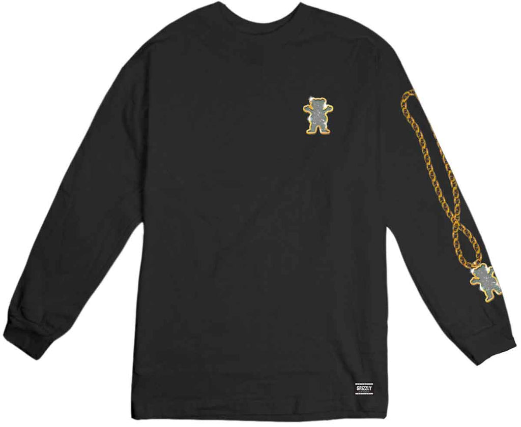 Grizzly Chain Longsleeve T-Shirt Black  Grizzly   