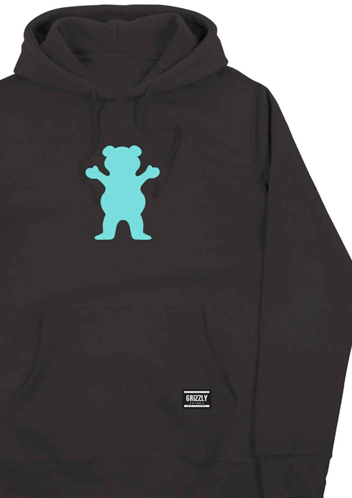 Grizzly OG Bear Hooded Sweatshirt Black Mint  Grizzly   