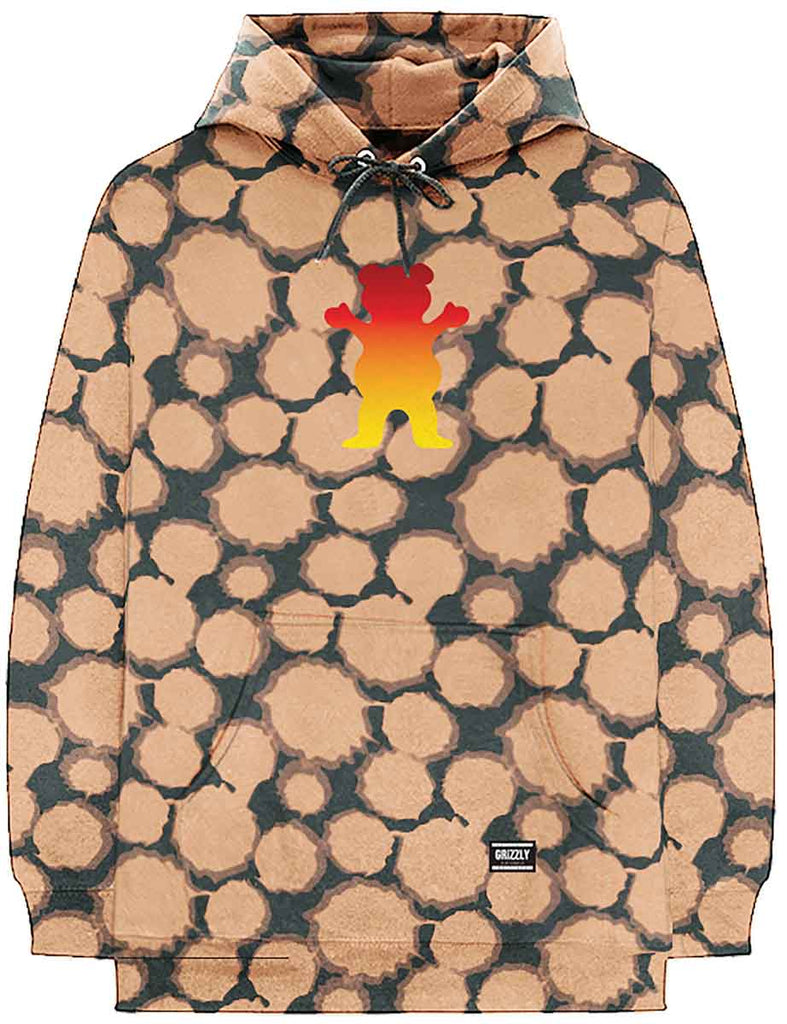 Grizzly OG Bear Spots Hooded Sweatshirt Bleach  Grizzly   