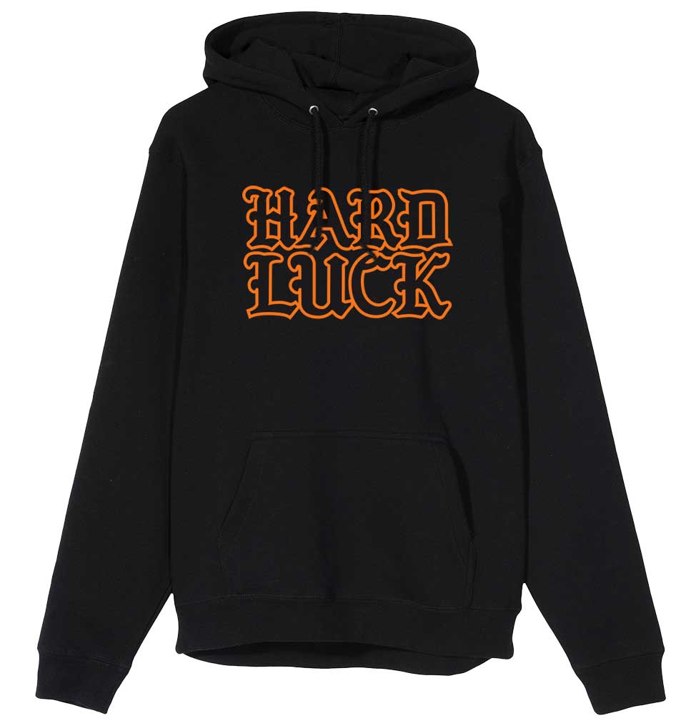 Hard Luck Outline Hooded Sweatshirt Black  Hard Luck   
