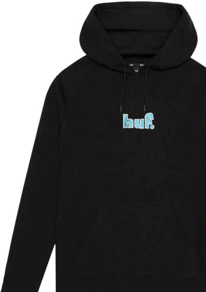 HUF 1993 Logo Hooded Sweatshirt Black  HUF   