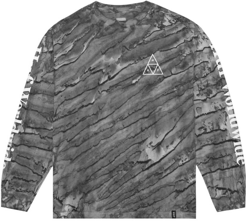 HUF Soho Triple Triangle Longsleeve T-Shirt Black Marble  HUF   