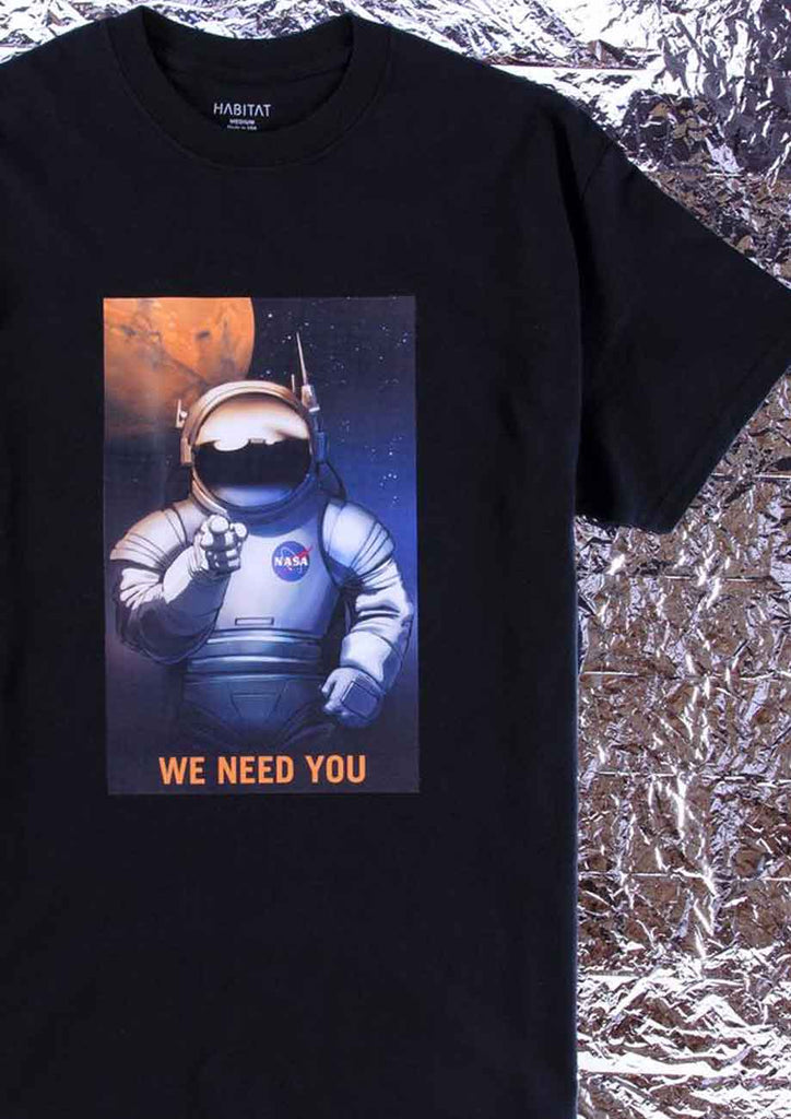 Habitat X NASA We Need You T-Shirt Black  Habitat   