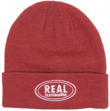 Real Oval Cuff Beanie Maroon Heather  Real   