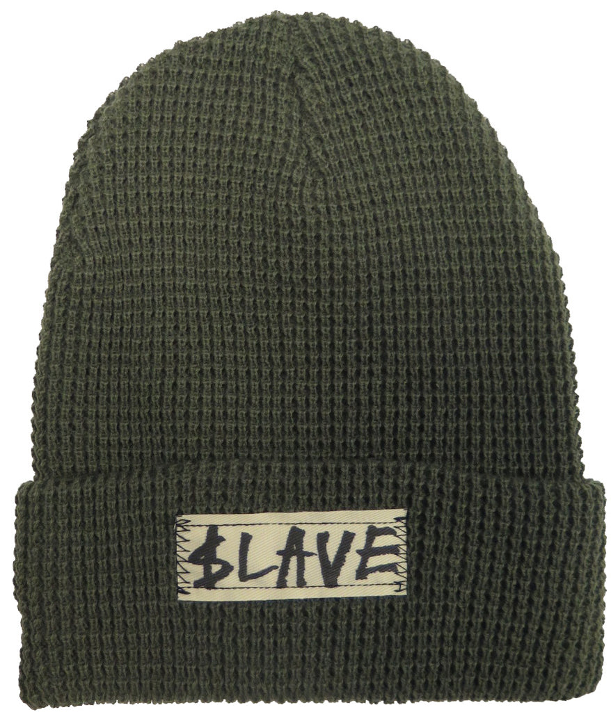 Slave Solid Patch Beanie Army  Slave   