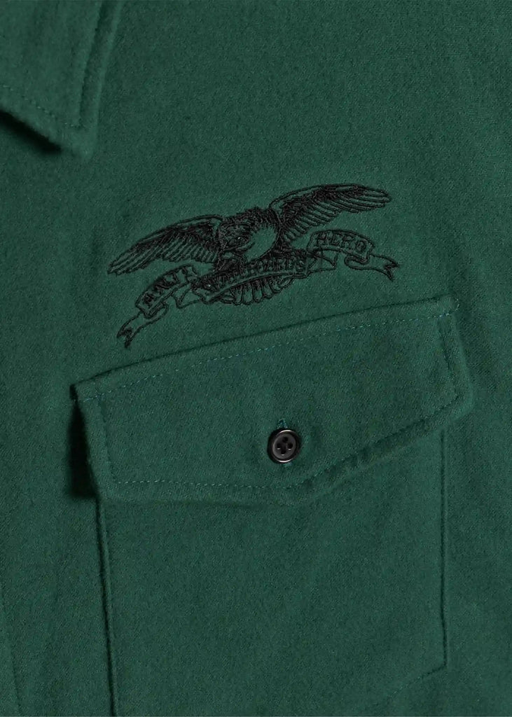 Anti Hero Basic Eagle Flannel Shirt Dark Green Handelsware Anti Hero   