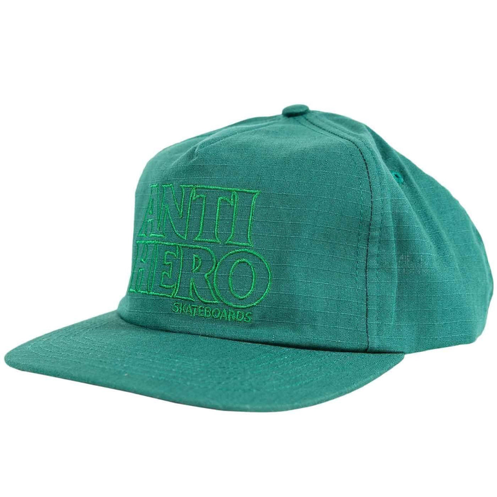 Anti Hero Black Hero Outline Snapback Cap Green  Anti Hero   