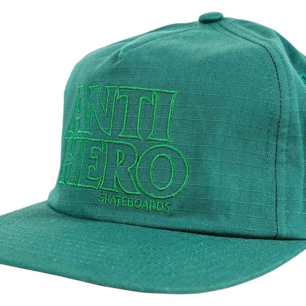 Anti Hero Black Hero Outline Snapback Cap Green  Anti Hero   