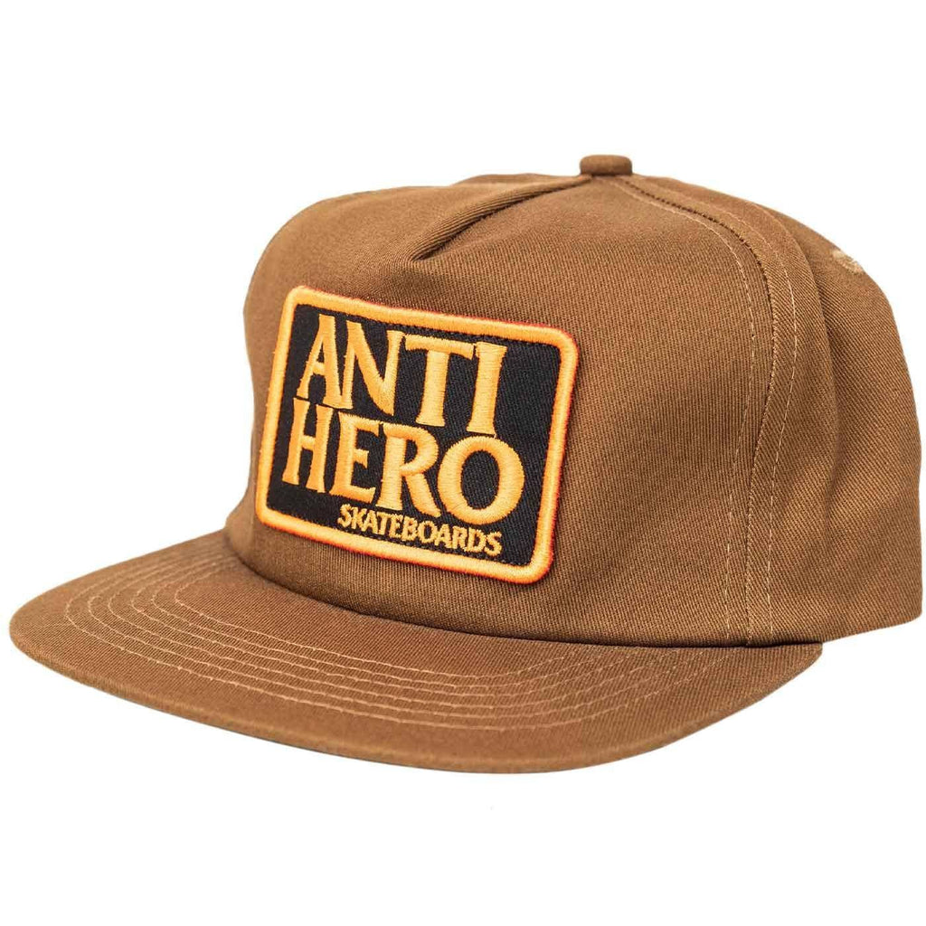 Anti Reserve Patch Snapback Cap Brown Orange Black  Anti Hero   