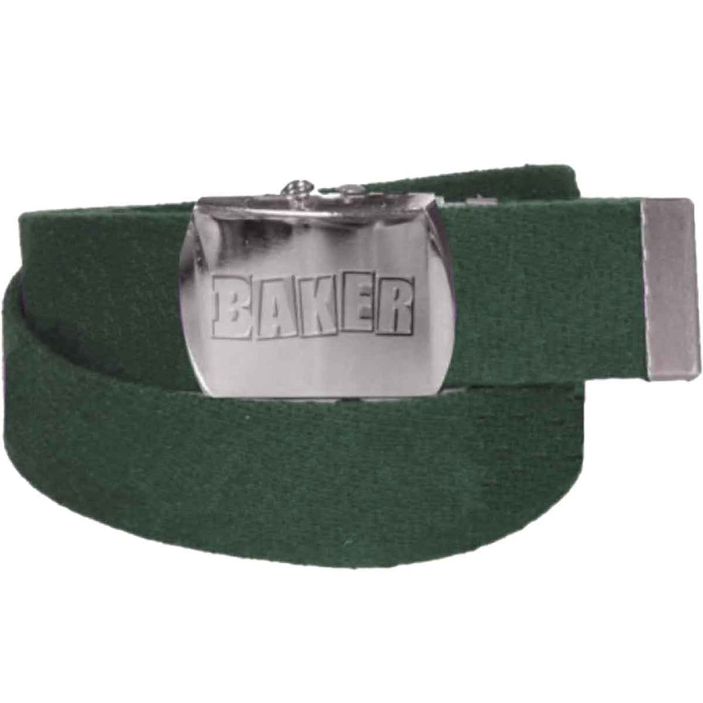 Baker Brand Logo Web Belt Forest Green  Baker   