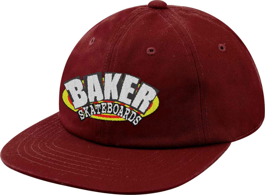 Baker Oval Arch Strapback Cap Maroon  Baker   