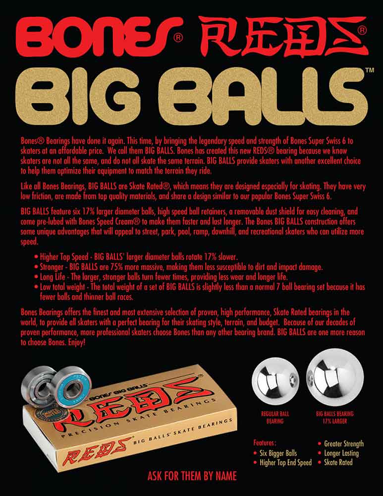 Bones Big Balls Reds Bearings  Bones Bearings   