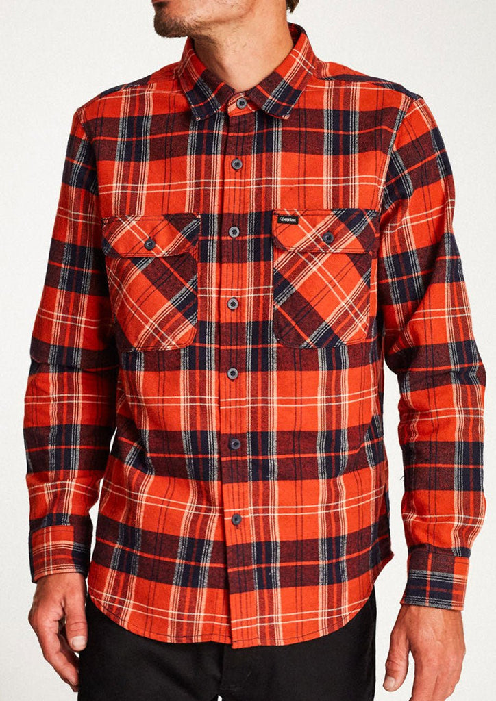 Brixton Bowery Flannel Red Navy  Brixton   