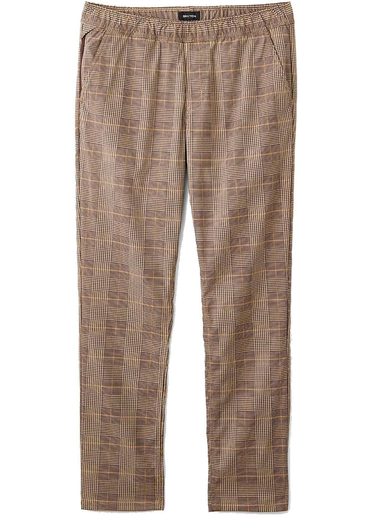 Brixton Choice Elastic Waist Pants Brown Plaid  Brixton   