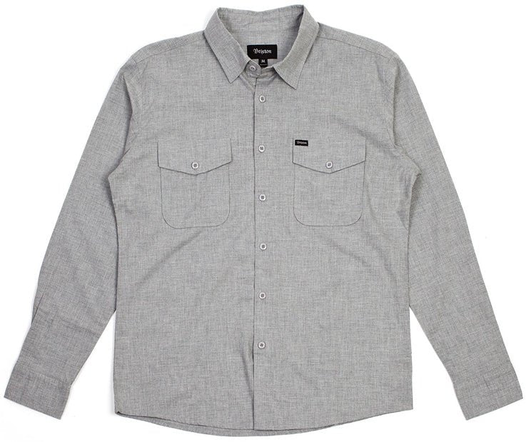 Brixton Davis L/S Woven Heather Grey  Brixton   