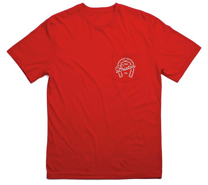 Brixton Hoof Pocket Tee Red  Brixton   