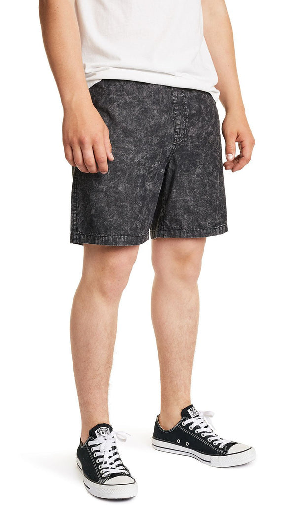 Brixton Steady Short Black Acid Wash  Brixton   