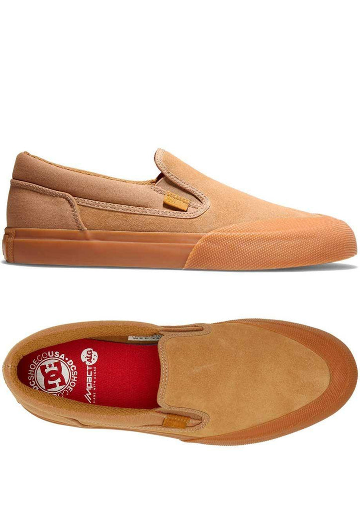 DC Shoes Manual RT S Slip On Skateschuh Brown Gum  DC   