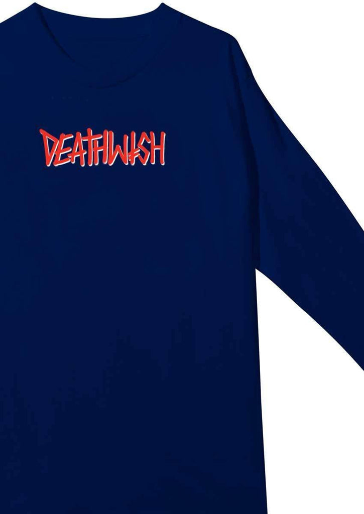 Deathwish Deathspray Longsleeve T-Shirt Navy Red  Deathwish   