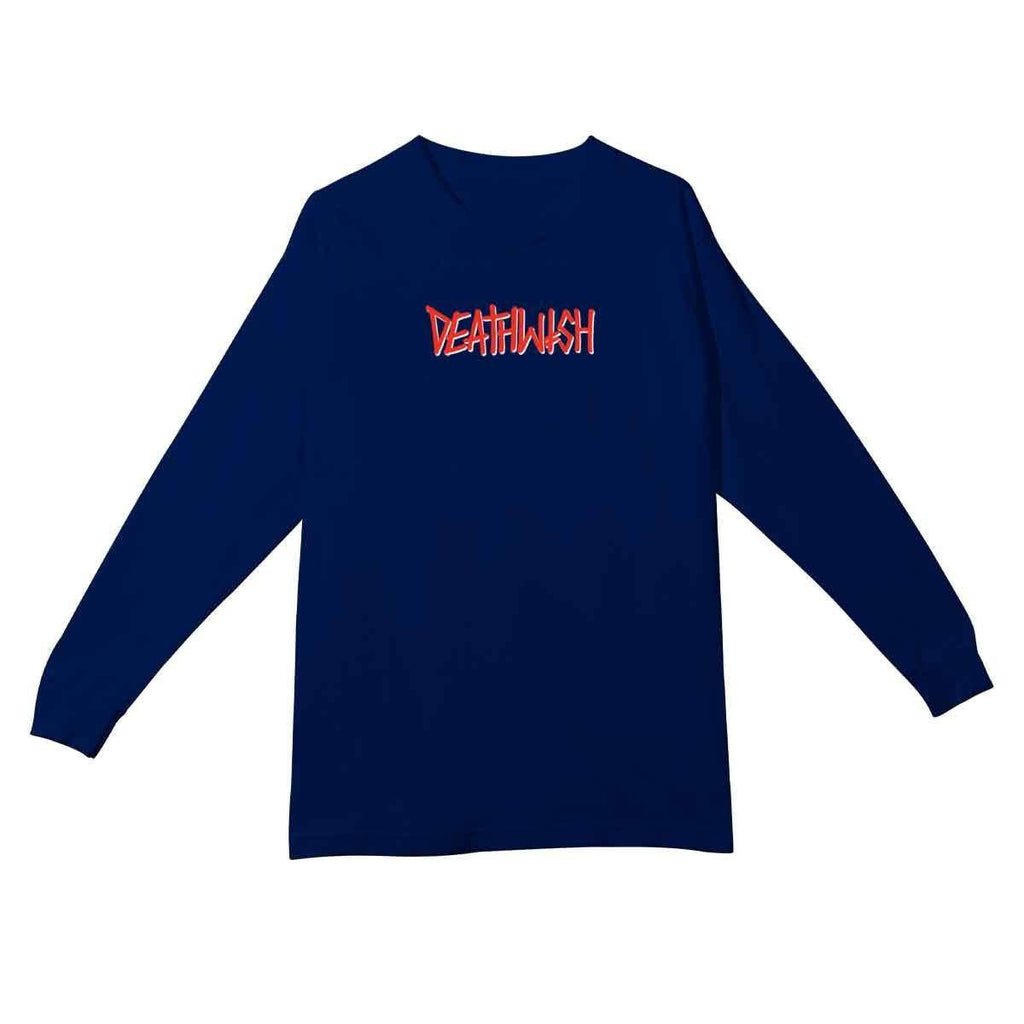 Deathwish Deathspray Longsleeve T-Shirt Navy Red  Deathwish   