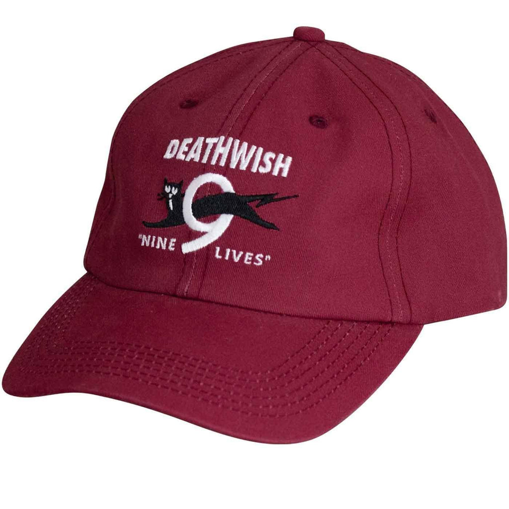 Deathwish Nine Lives Dad Cap Burgundy  Deathwish   