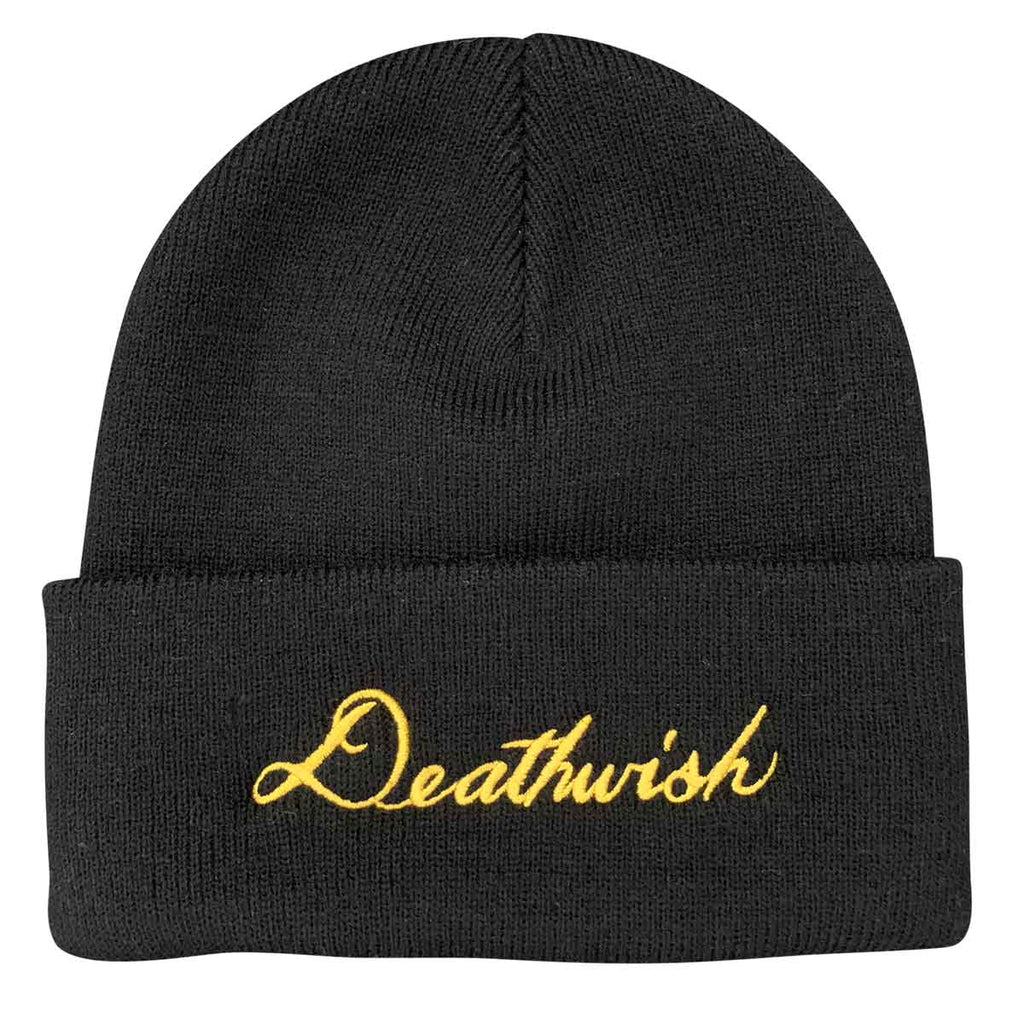 Deathwish Script Cuff Beanie Black  Deathwish   