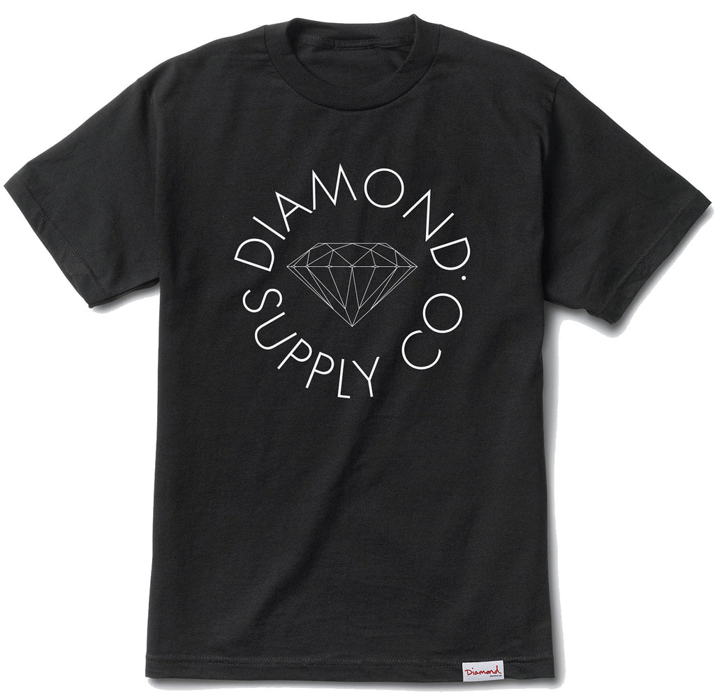 Diamond Circle Logo Tee Black  Diamond Supply Co   