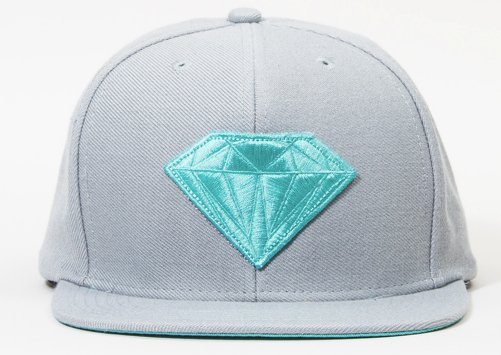 Diamond Emblem Snap Back Grey D.Blue  Diamond Supply Co   