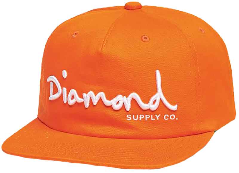 Diamond OG Script Snapback Cap Orange  Diamond Supply Co   
