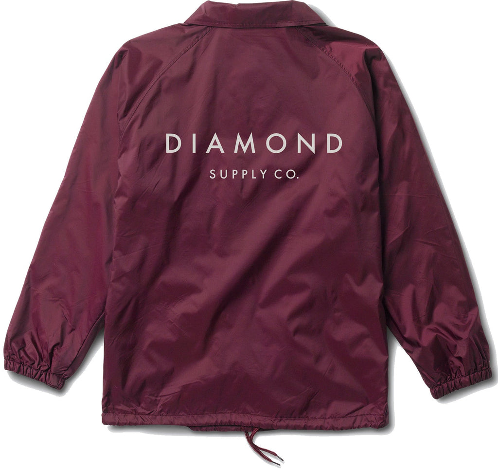 Diamond Stone Cut Coaches Jacket Burgundy  Diamond Supply Co   