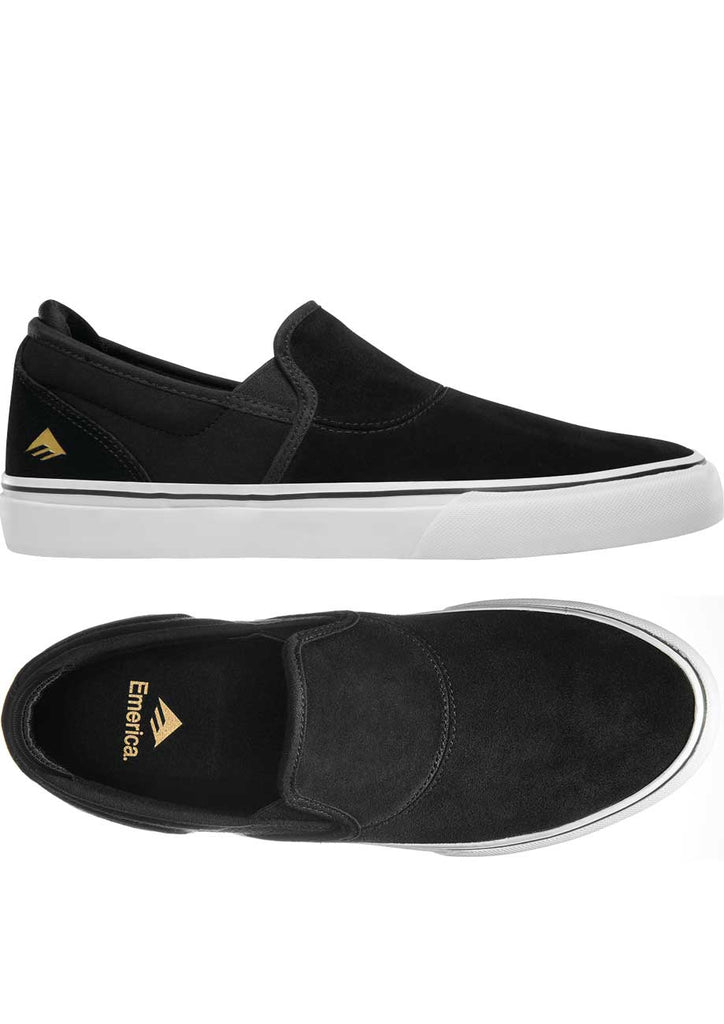 Emerica Wino G6 Slip On Skateschuh Black White Gold  Emerica   