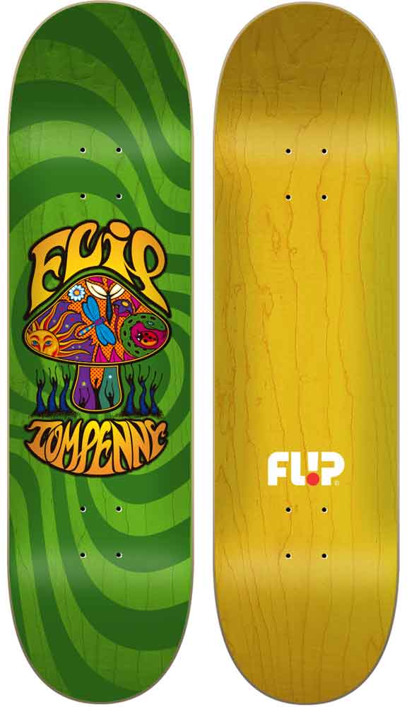 Flip Penny Love Shroom 8.25 Green Stained Deck  Flip   