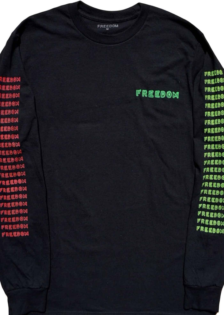 Freedom Doodle Longsleeve T-Shirt Black Triple Neon  Freedom   