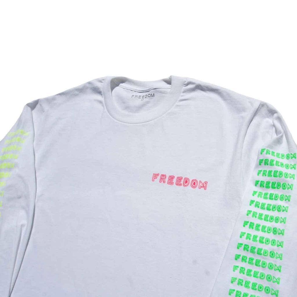 Freedom Doodle Longsleeve T-Shirt White Triple Neon  Freedom   