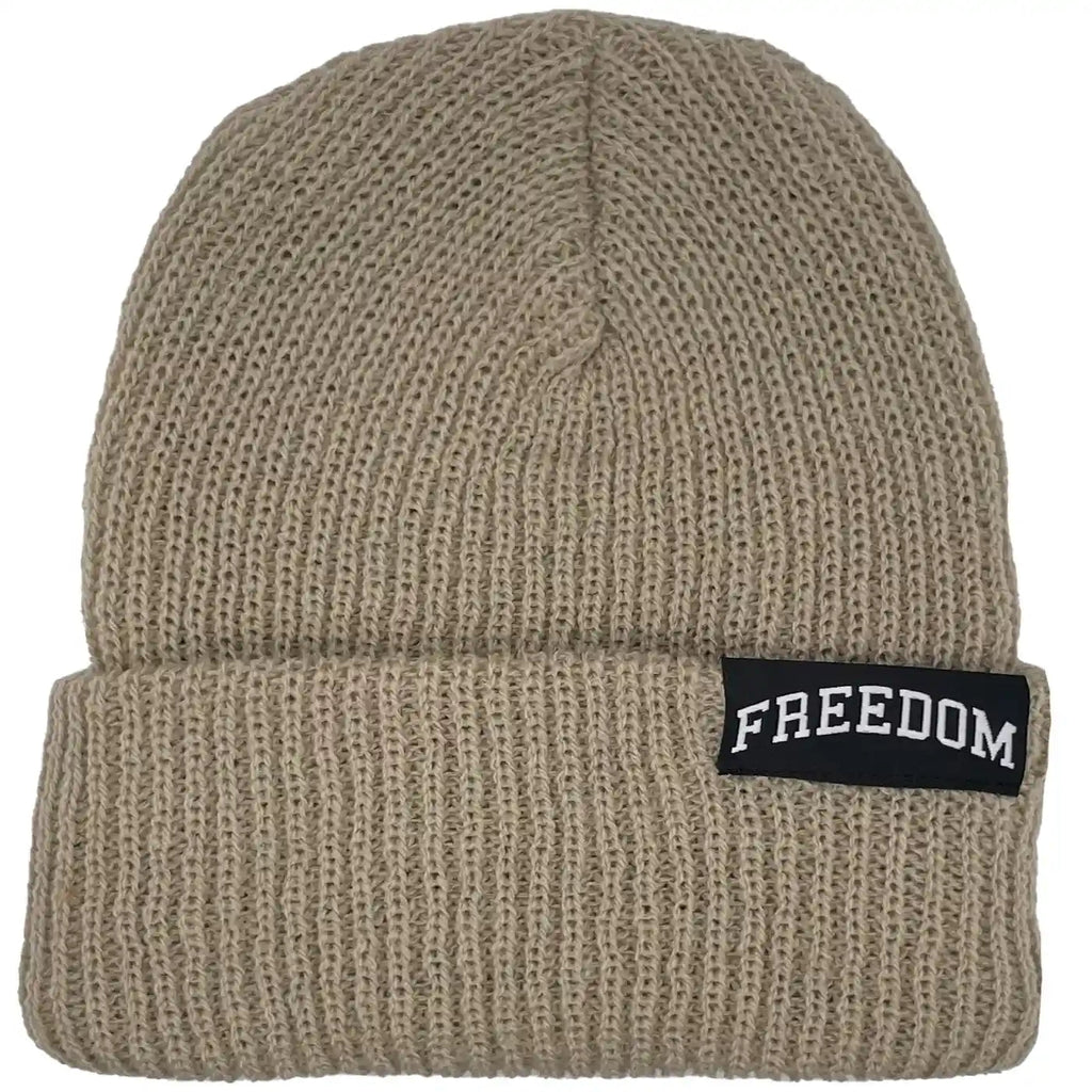 Freedom Drop Out Beanie Beige  Freedom   