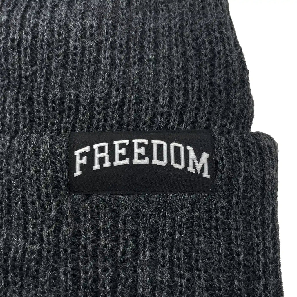 Freedom Drop Out Beanie Charcoal Heather  Freedom   