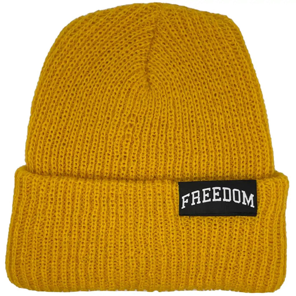 Freedom Drop Out Beanie Mustard  Freedom   