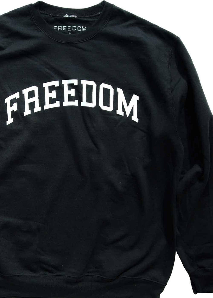 Freedom Drop Out Crewneck Sweatshirt Black  Freedom   