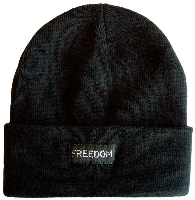 Freedom Label Beanie Black  Freedom   