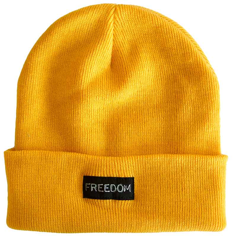 Freedom Label Beanie Gold  Freedom   