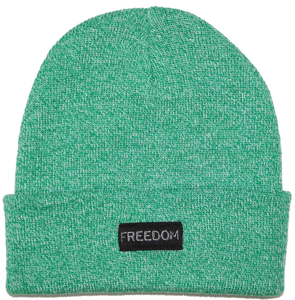 Freedom Label Beanie Heather Green  Freedom   