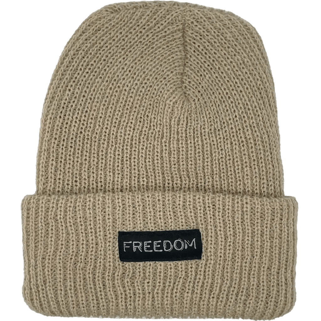 Freedom Label Cuff Beanie Beige  Freedom   
