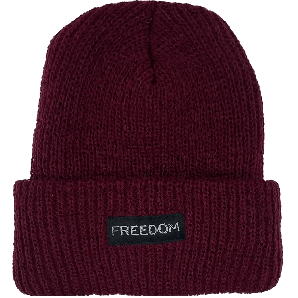 Freedom Label Cuff Beanie Burgundy  Freedom   