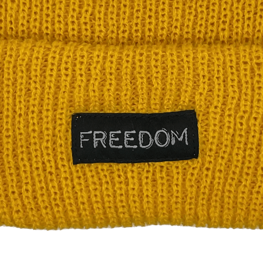 Freedom Label Cuff Beanie Mustard  Freedom   