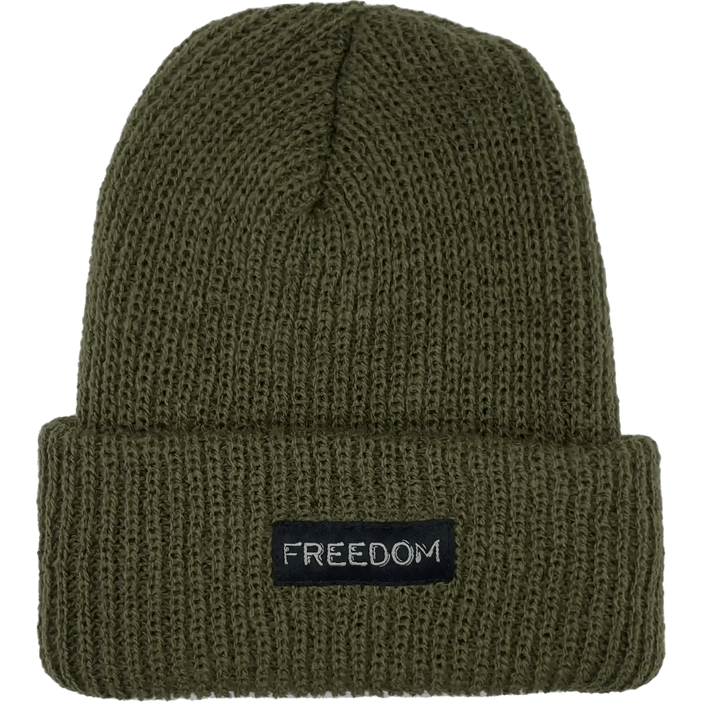Freedom Label Cuff Beanie Olive  Freedom   
